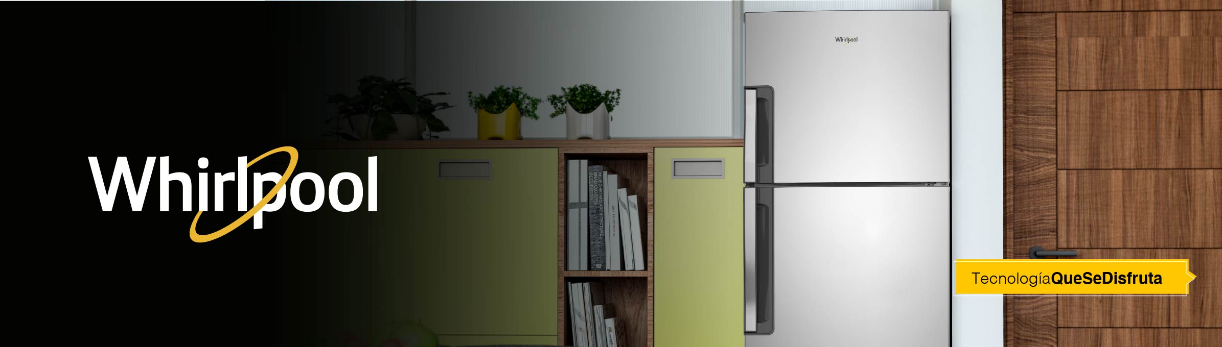 Nevecón 4 puertas Whirlpool 7501545587931. con gran capacidad de almacenamiento y flexibilidad de acomodación.